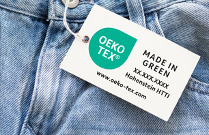 Jeans with labeled with OEKO-TEX® MADE IN GREEN