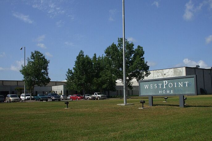 WestPoint Home’s textile plant in Chipley, Florida Front entrance of manufacturing facility