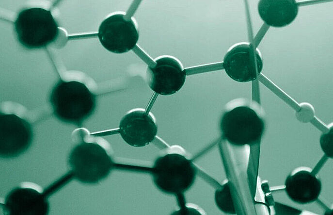 chemical molecule structure on green background