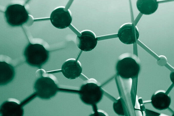chemical molecule structure on green background