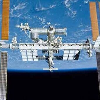 international space station with earth in background