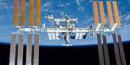 international space station with earth in background
