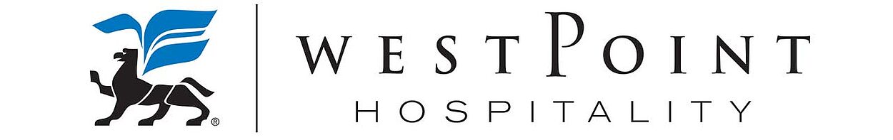 WestPoint Hospitality Logo Black horse with blue wings