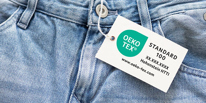 Jeans with labeled with OEKO-TEX® STANDARD 100