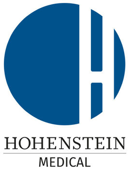Blue circle with white H, "HOHENSTEIN", "Medical"