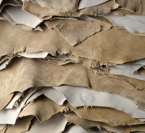Leather Tanning pile of tanned leather