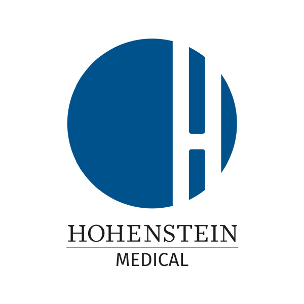 Blue circle with white H, "HOHENSTEIN", "Medical"