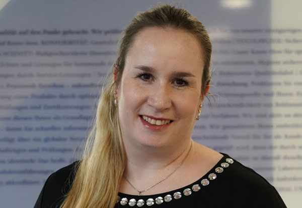 Hohenstein's toxicologist, Isabel Groh, at Hohenstein Medical headquarters