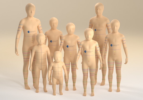 Hohenstein fitting busts (avatars) in 8 children's sizes